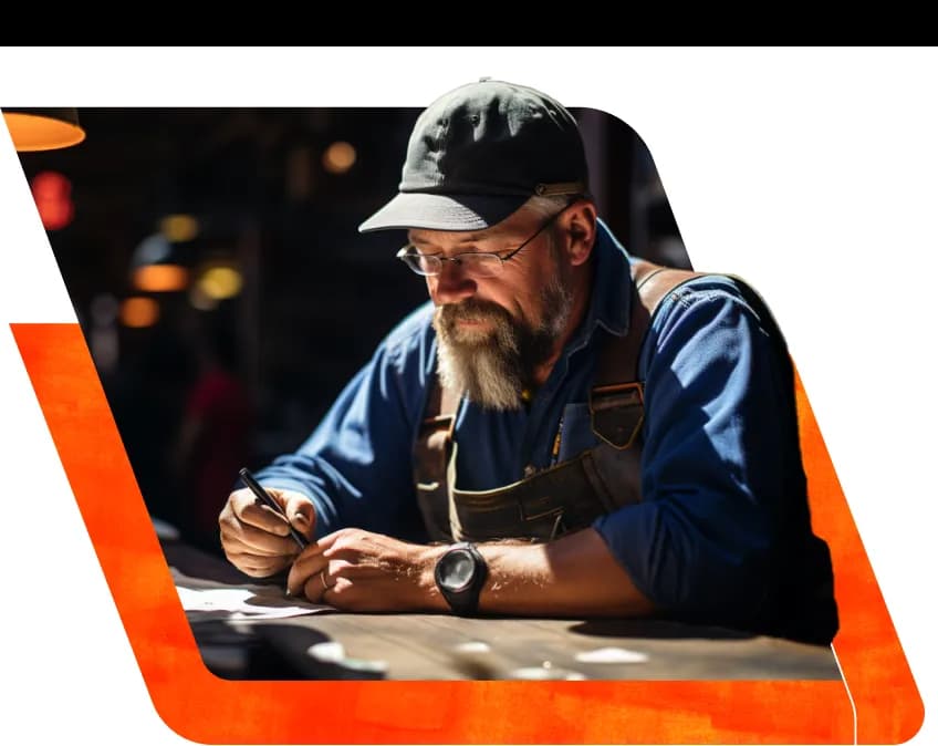 Enterprising Man with Bread and Technical Skills